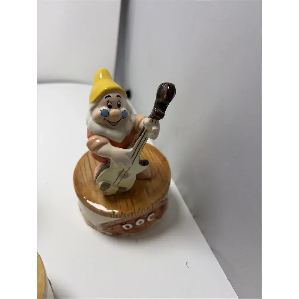 RARE Vintage - Set Schmid Snow White 7 Dwarfs Rotating Music Boxes 1987 Working